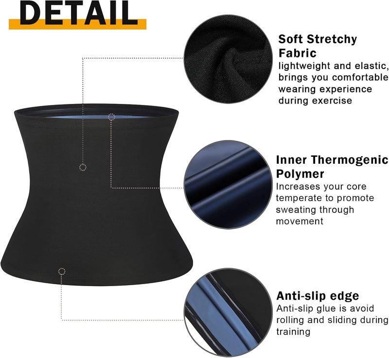 BXVX Waist Trimmer for Men Premium Waist Trainer Sauna Belt Sweat Band Working Out - Image 5